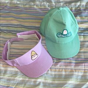 Pusheen Pink Sleepy Cat Visor and Teal Breathe‎ Cap